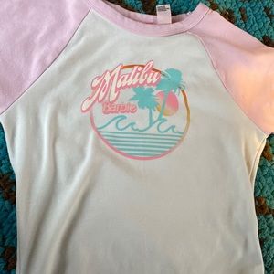Barbie white baby tee